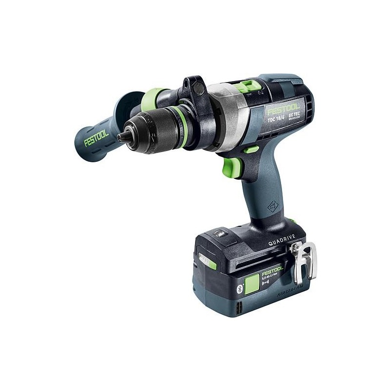 Perceuse-visseuse sans fil Festool 18 V TDC 18/4 5,0/4,0 I-Plus QUADRIVE avec 1x batterie 4 Ah et 1x batterie 5 Ah et chargeur