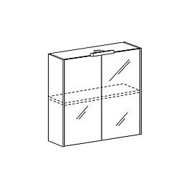 Armoire à glace Estra avec éclairage LED Chêne noueux 2 portes 700x770x208mm