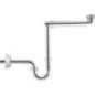 Siphon gain de place pour lavabo DN32 (1 1/4")x32mm, plastique chromé