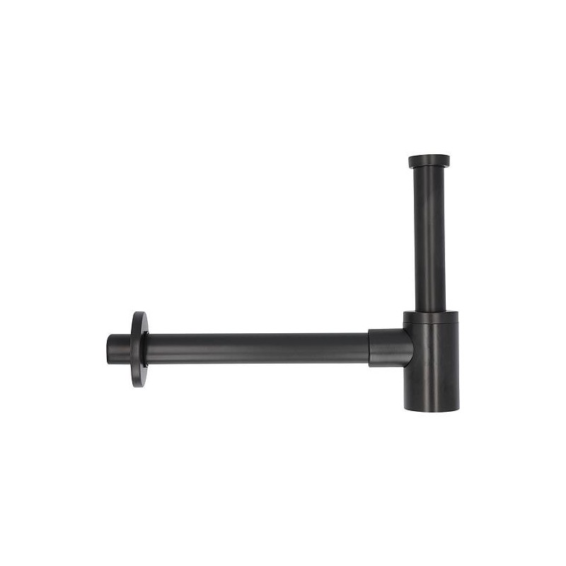 Siphon bouteille design en acier inoxydable noir, DN32 (1 1/4") x 32mm