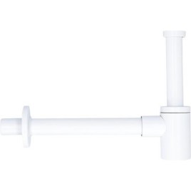 Siphon de bouteille de bassin design en acier inoxydable blanc, DN32 (1 1/4") x 32mm