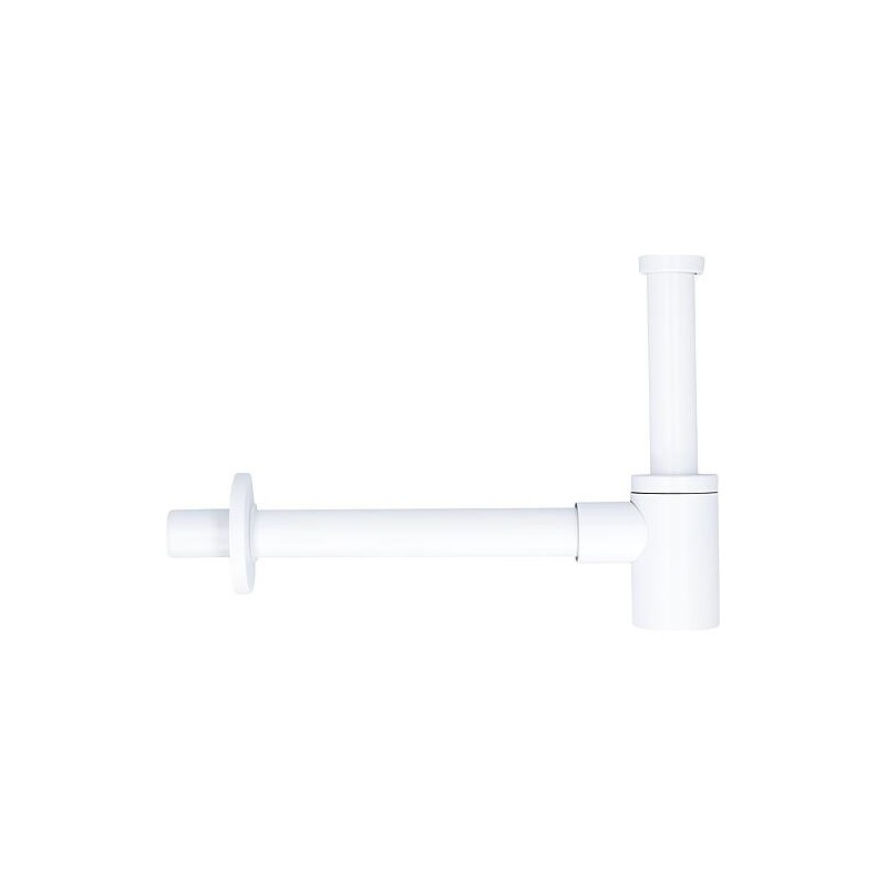 Siphon de bouteille de bassin design en acier inoxydable blanc, DN32 (1 1/4") x 32mm