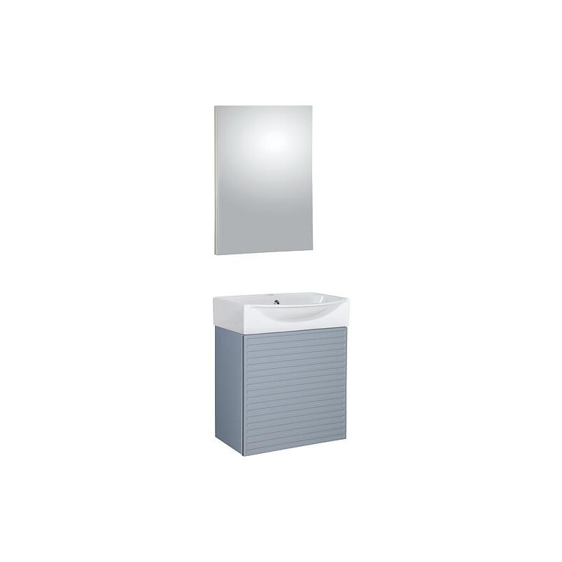 Kit meuble de salle de bain Mini 50S bleu pacifique mat 500 x 620 x 400 mm