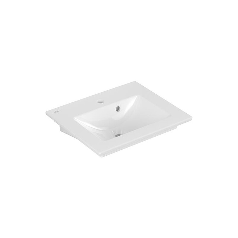 Lave-mains V&B Venticello 500x420mm, 1 trou de robinet avec trop-plein, blanc