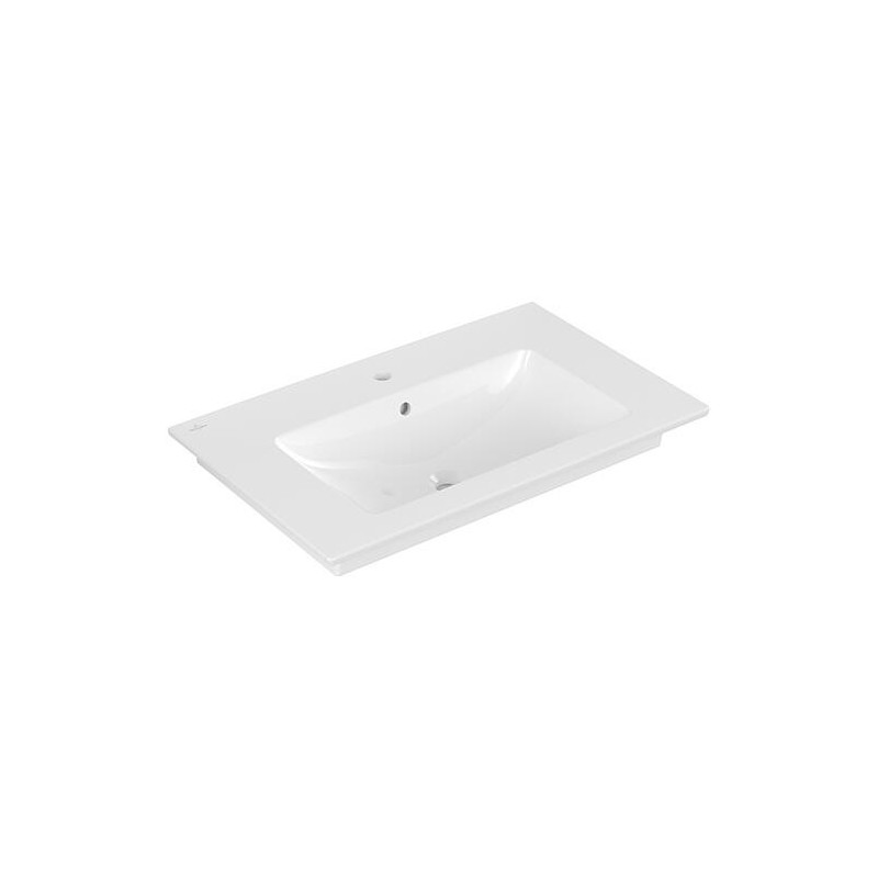 Lavabo Venticello Villeroy&Boch 800x500mm rectangulaire, un trou pour robinet avec trop-plein Blanc alpin