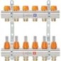 Collecteur de circuit de chauffage evenes M 6,10 Dynamic, DN25 (1") laiton, 10 circuits de chauffage avec débitmètre