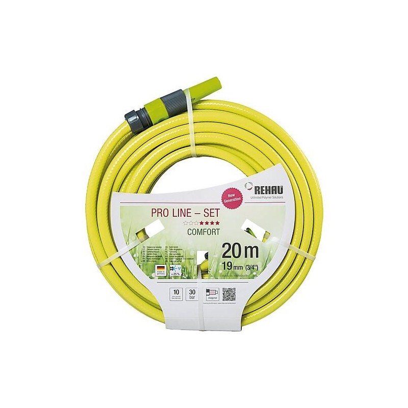 Kit de tuyau d´arrosage Pro Line jaune 19mm 3/4" 20m avec raccord