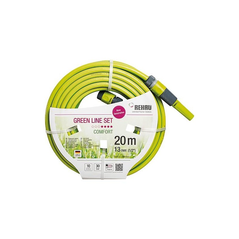 Kit de tuyau d’arrosage Green Line 13 mm 1/2" 20m avec raccord