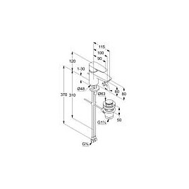 Mitigeur de lavabo KLUDI PURE & SOLID 60mm avec garniture d’écoulement à tirette chromée