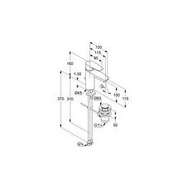 Mitigeur de lavabo KLUDI PURE & SOLID 100mm avec garniture d’écoulement à tirette chromée