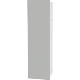 Niche à encastrer en inox pour WC hauteur 600 intérieur inox brossé, 1 porte blanche, gauche