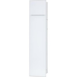 Caisson WC mural Zero 2 inox complet lxh : 185x831 mm butoir à gauche porte vitrée blanche