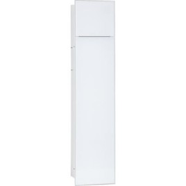 Caisson WC mural Zero 2 inox complet lxh : 185x831 mm butoir à gauche porte vitrée blanche