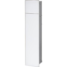 Caisson WC mural Zero 2 inox complet lxh : 185x831 mm butoir à gauche porte vitrée blanche