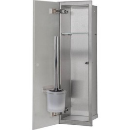 Niche à encastrer pour WC acier inoxydable à carreler Flat 600 1 porte à gauche