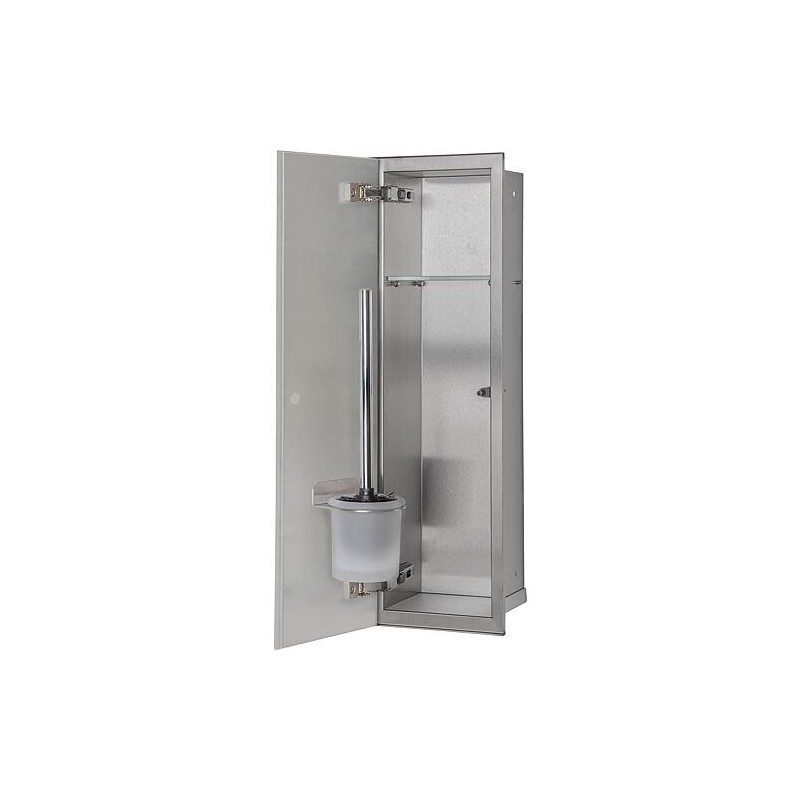 Niche à encastrer pour WC acier inoxydable à carreler Flat 600 1 porte à gauche