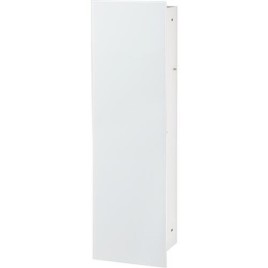 Niche à encastrer pour WC acier brossé Flat 450 1 porte vitrée noire à droite