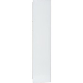 Caisson WC mural Zero 1 porte vitrée blanche lxh : 185x831 mm butoir à gauche intérieur inox brossé