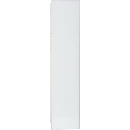 Caisson WC mural Zero 1 porte vitrée blanche lxh : 185x831 mm butoir à gauche intérieur inox brossé