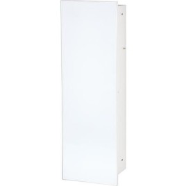 Niche à encastrer pour WC acier inoxydable complète Zero 450 1 porte vitrée blanche à gauche