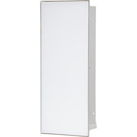 Niche à encastrer pour WC acier inoxydable complète Zero 450 1 porte vitrée blanche à gauche