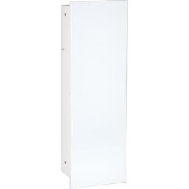 Niche à encastrer pour WC acier inoxydable complète Zero 450 1 porte vitrée blanche à gauche