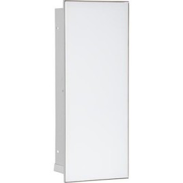 Niche à encastrer pour WC acier inoxydable complète Zero 450 1 porte vitrée blanche à gauche