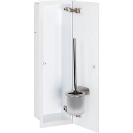 Caisson WC encastré Flat hauteur 450 intérieur revêtu blanc, 1 porte blanche, droite