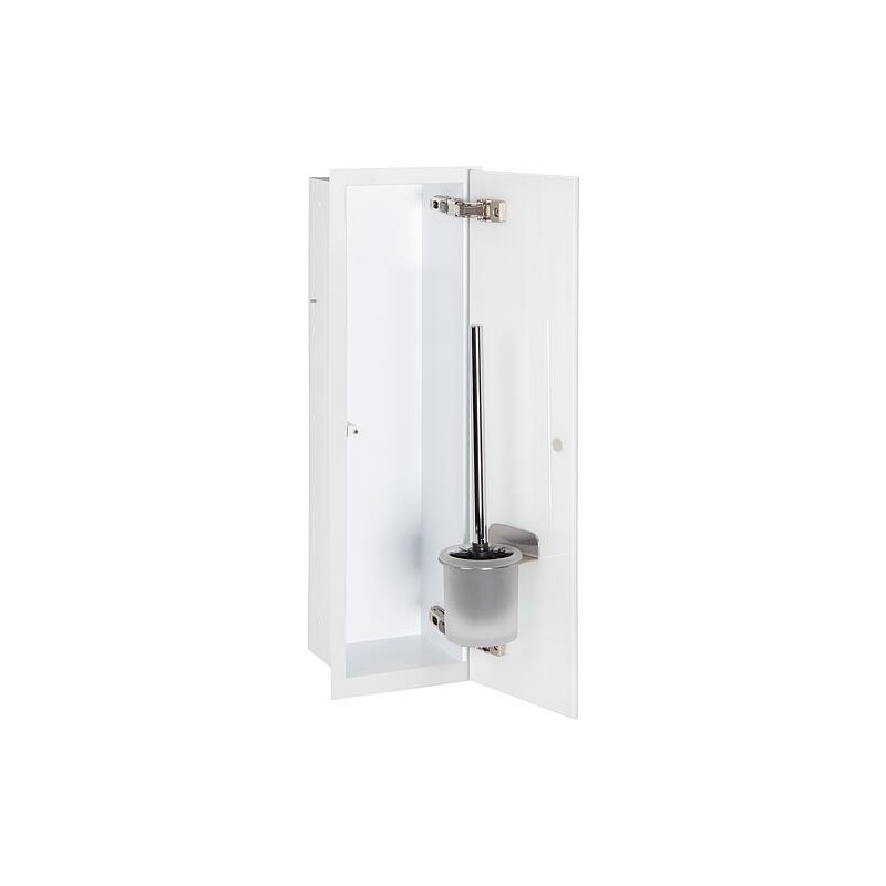 Caisson WC encastré Flat hauteur 450 intérieur revêtu blanc, 1 porte blanche, droite