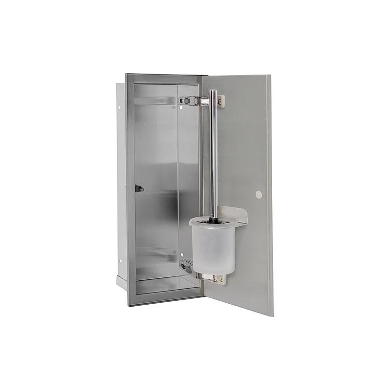 Niche à encastrer pour WC  acier inoxydable à carreler Flat 450 1 porte à droite