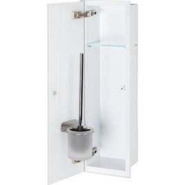 Niche à encastrer pour WC blanc laqué complète Zero 600 1 porte vitrée blanche à gauche