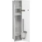 Caisson WC mural Zero 1 porte vitrée blanche lxh : 185x831 mm butée à droite intérieur inox brossé