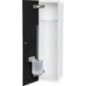 Caisson WC encastré Flat hauteur 600 intérieur revêtu blanc, 1 porte noire, gauche