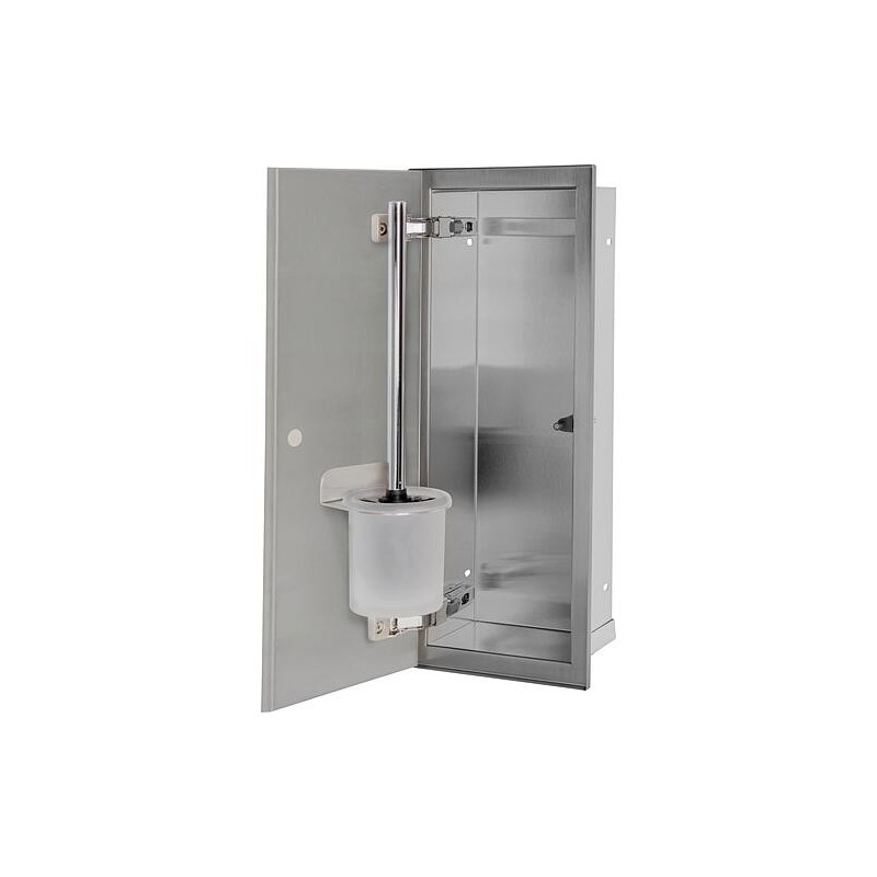 Niche à encastrer pour WC acier inoxydable à carreler Flat 450 1 porte à gauche