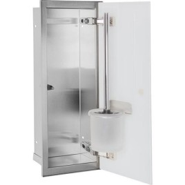 Niche à encastrer pour WC acier inoxydable complète Zero 450 1 porte vitrée blanche à droite