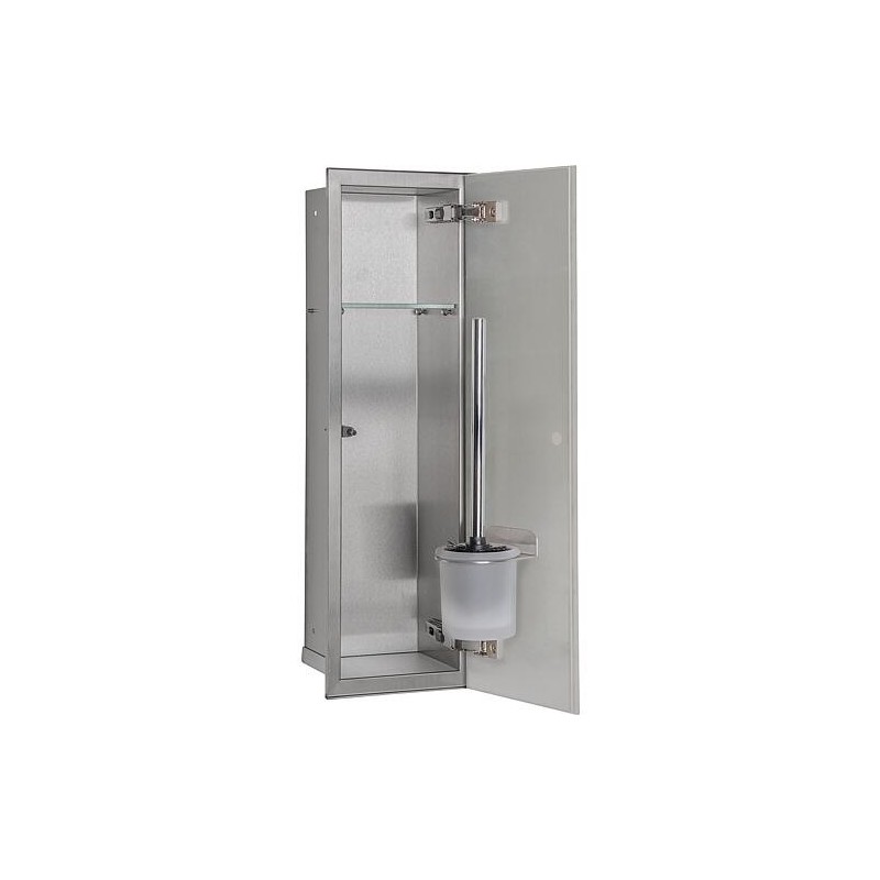 Niche à encastrer pour WC acier inoxydable à carreler Flat 600 1 porte à droite