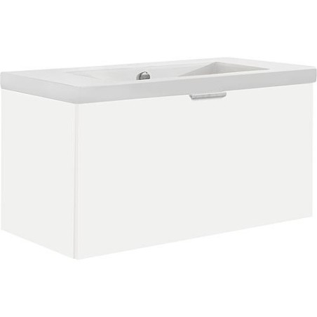 Meuble sous-vasque + vasque en céramique EPIL blanc mat 1 tiroir 860x550x510mm