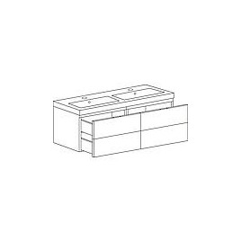 Meuble sous-vasque + vasque en fonte minérale EPIC blanc mat 4 tiroirs 1210x580x510mm