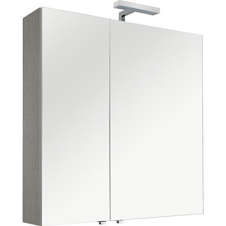 Armoire à glace EGAN avec éclairage Orme gris, 2 portes 800x770x160mm