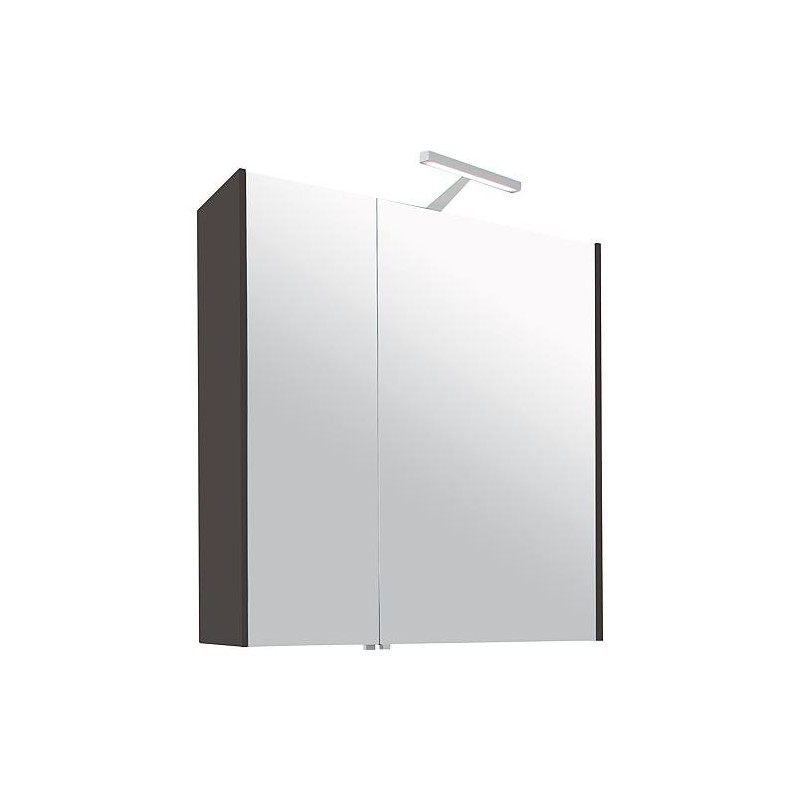 Armoire à glace avec éclairage anthracite mat 2 portes 700x750x188mm