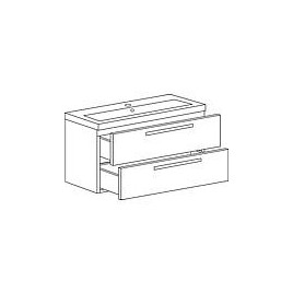 WTU+WT céramique EDIA blanc mat 2 tiroirs 853x466x455mm