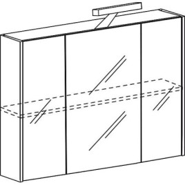 Armoire à glace avec éclairage blanc brillant 3 portes 850x750x188mm