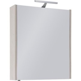 Armoire à glace avec éclairage décor chêne clair 1 porte 600x750x188mm