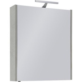 Armoire à glace avec éclairage chêne gris décor pierre 1 porte 600x750x188mm