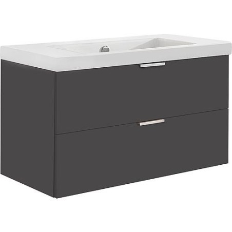 Meuble sous-vasque + vasque en céramique EPIL anthracite mat 2 tiroirs 710x550x510mm