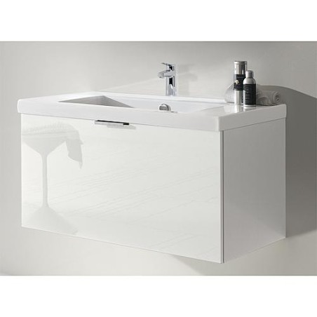 Meuble sous-vasque + vasque en céramique EPIL blanc brillant 1 tiroir 860x550x510mm