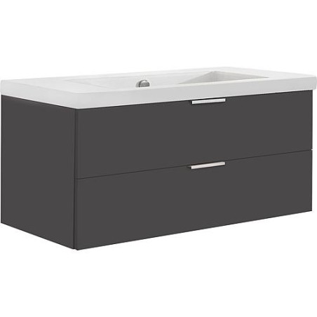 Meuble sous-vasque + vasque en céramique EPIL anthracite mat 2 tiroirs 1060x550x510mm