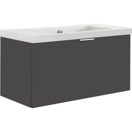 Meuble sous-vasque + vasque en céramique EPIL anthracite mat 1 tiroir 860x550x510mm