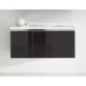 Meuble sous-vasque + vasque en fonte minérale ENOVI anthracite brillant 3 portes 1060x535x510mm