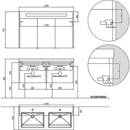 Ensemble de meubles de salle de bains EPIC série MBH anthracite mat 4 tiroirs